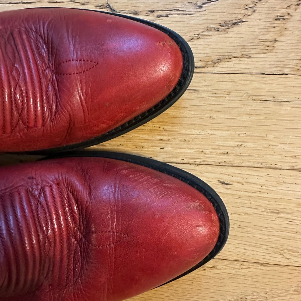 Ariat Women’s 7B Heritage Western Performance Red Boots Round Toe - Picture 6 of 10